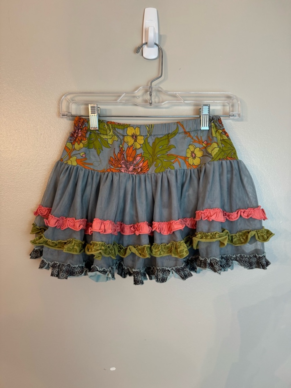 Matilda Jane Gray Boho Style Ruffles Skirt Size 4